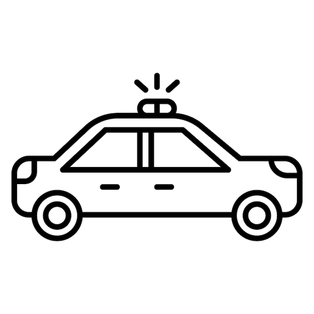 Stile di illustrazione vettoriale della macchina della polizia