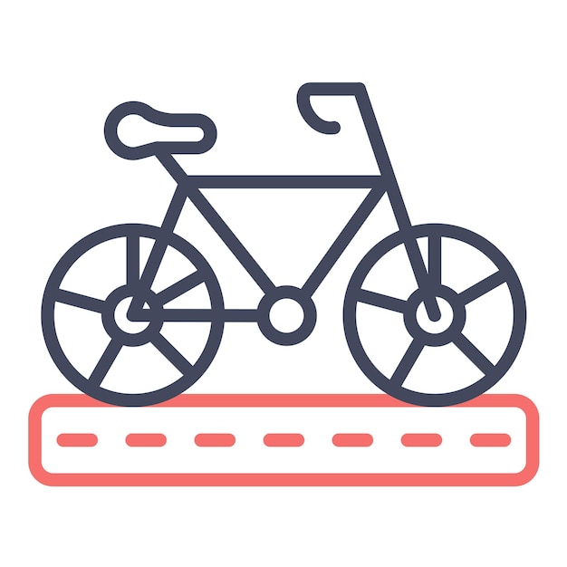 Stile di illustrazione vettoriale della pista ciclabile