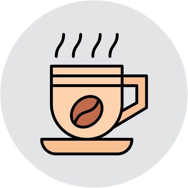 Stile di illustrazione vettoriale della tazza di caffè