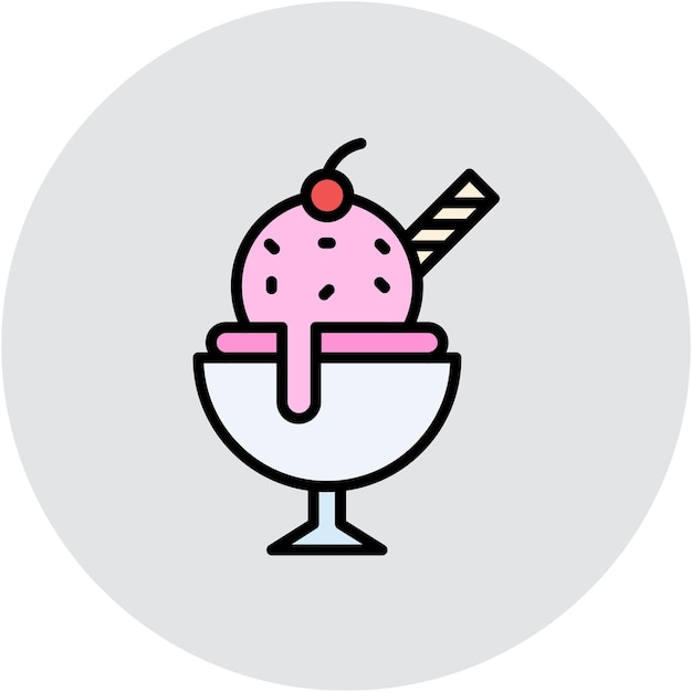 Stile di illustrazione vettoriale della tazza di gelato