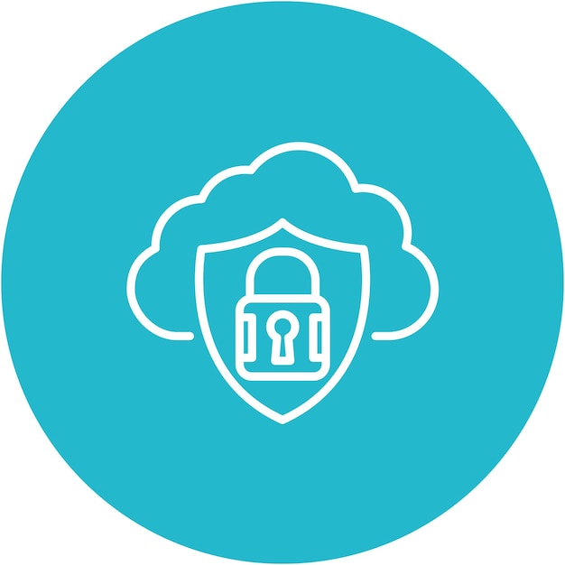 Stile di illustrazione vettoriale di sicurezza cloud