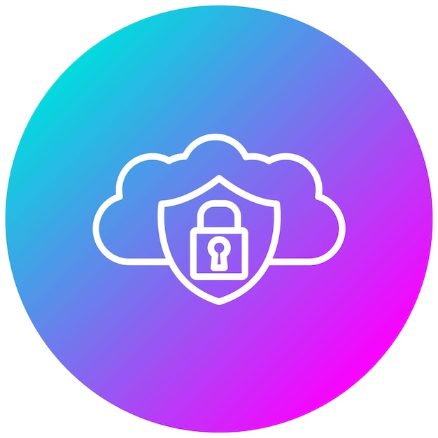Stile di illustrazione vettoriale di sicurezza cloud