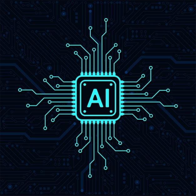 Stile di linea di circuiti di intelligenza artificiale Progettazione di apprendimento automatico Tecnologia digitale di rete intelligente