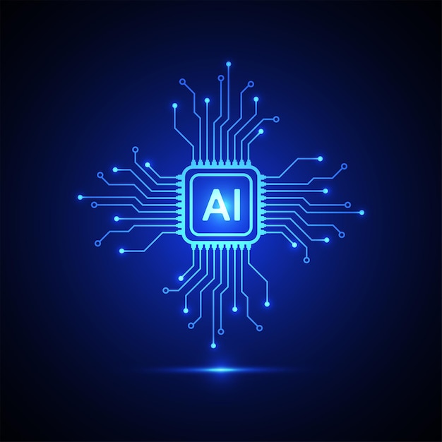 Stile di linea di circuiti di intelligenza artificiale Progettazione di apprendimento automatico Tecnologia digitale di rete intelligente