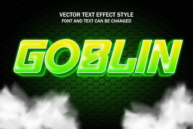 stile di luce verde neon goblin tipografia stile di effetto di testo modificabile modello di progettazione sfondo