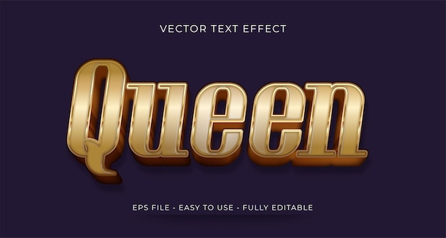 Stile di testo 3d modificabile effetto testo Queen
