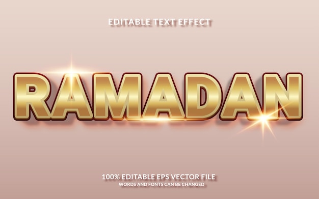 Stile di testo modificabile effetto testo 3d ramadan