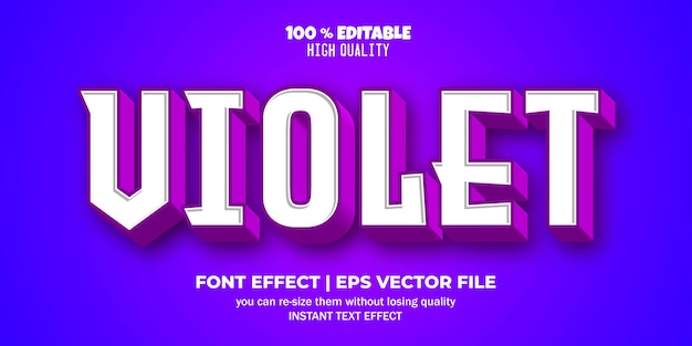 Stile di testo viola effetto carattere modificabile