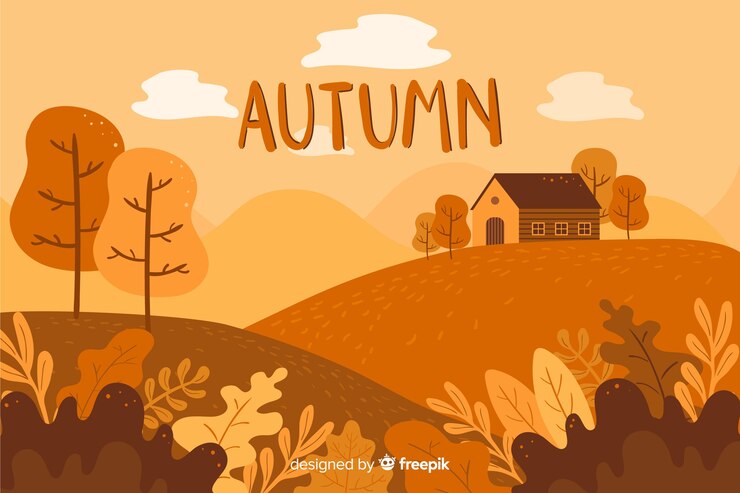 Vettore stile disegnato a mano di sfondo autunnale