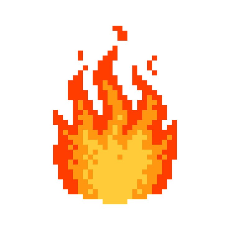 Vettore stile fire pixel a 8 bit