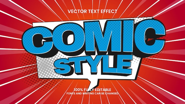 stile fumetto con effetto testo modificabile