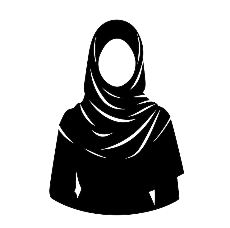 Vettore stile hijab stile moda vettoriale illustrazione design silhouette stile