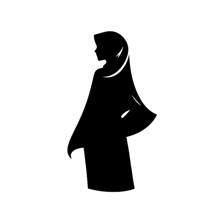 Vettore stile hijab stile moda vettoriale illustrazione design silhouette stile