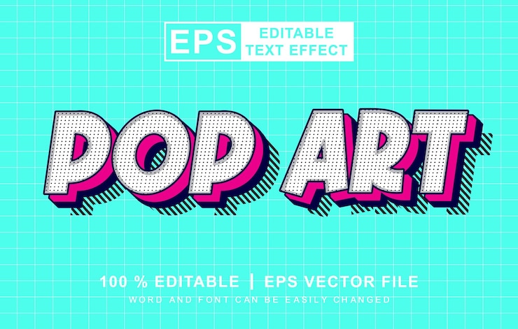 Vettore stile pop art effetto di testo