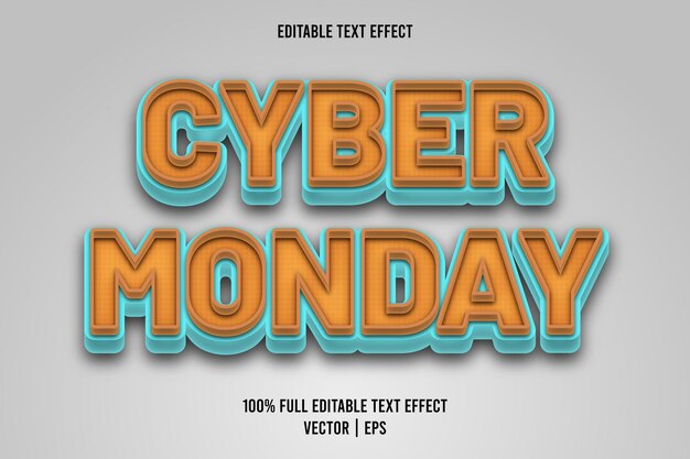 Stile retrò effetto testo modificabile Cyber Monday