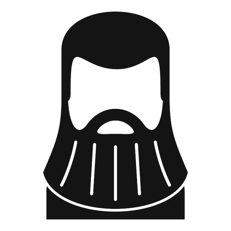 Vettore stile ritratto barba icona semplice vettore uomo divertente adulto