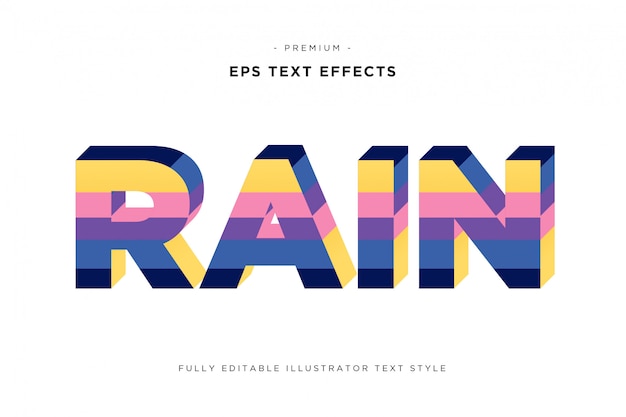 Stile variopinto del testo 3d della pioggia - effetto del testo della banda 3d