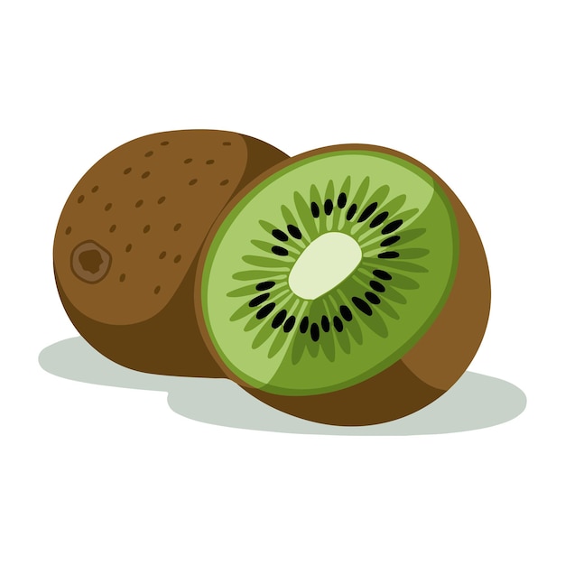 Stile vettoriale dell'icona del kiwi su sfondo bianco