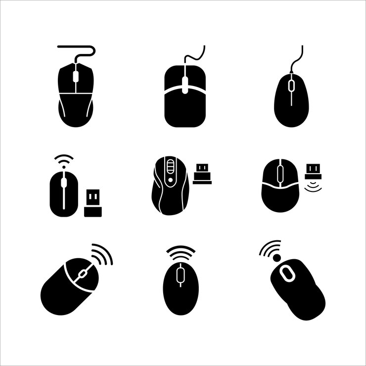 stile vettoriale di illustrazione delle icone del mouse del computer