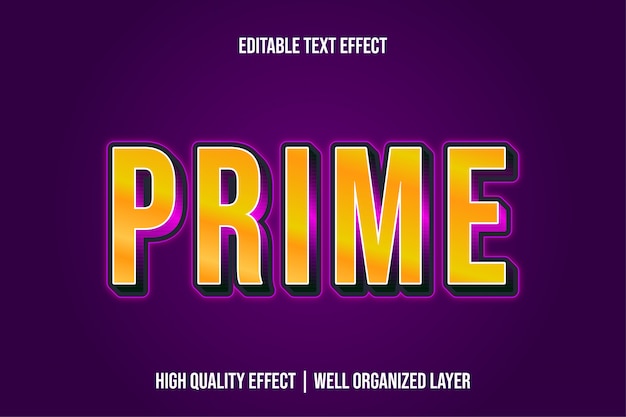 Stili di carattere modificabili Prime con effetto testo moderno