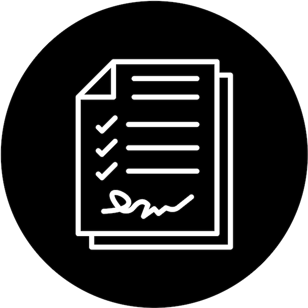 Stilo dell'icona del contratto di progettazione vettoriale
