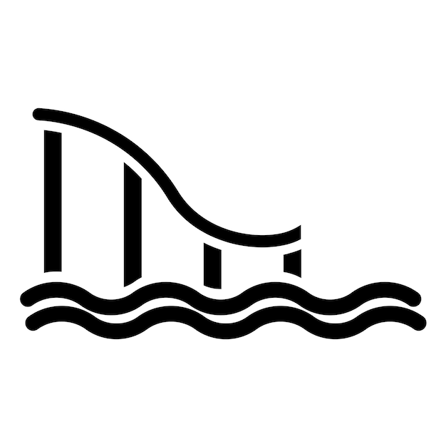 Stilo dell'icona della diapositiva d'acqua a progettazione vettoriale