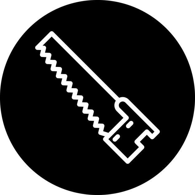 Stilo dell'icona della sega a mano a progettazione vettoriale