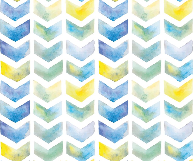 Vettore stock illustrazione chevron senza cuciture acquerello zigzag ornamento chevron