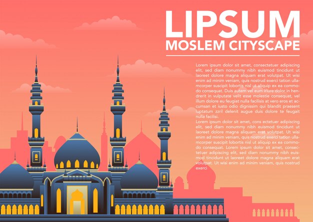stock moschea scena di costruzione con il testo