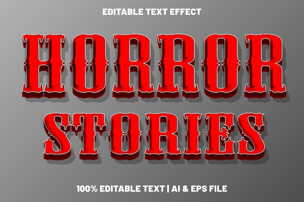 Storie dell'orrore effetto testo modificabile in stile moderno