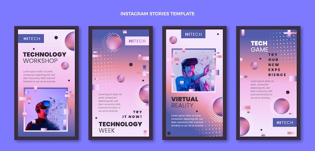Storie di Instagram con tecnologia a mezzitoni sfumati