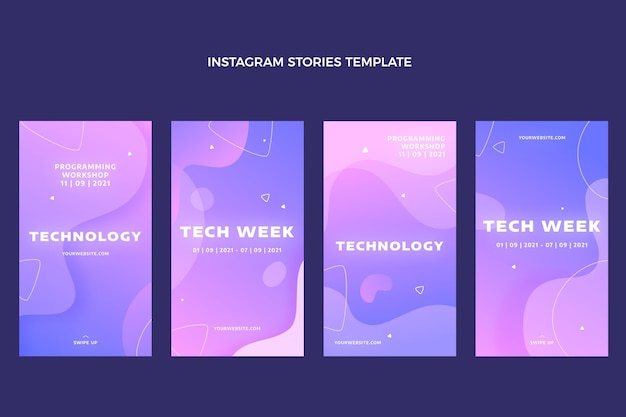Storie di instagram con tecnologia fluida astratta sfumata