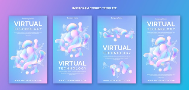 Storie di instagram con tecnologia fluida astratta sfumata