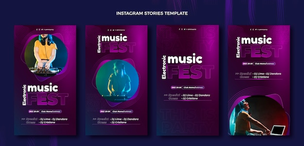 Storie di instagram del festival musicale dei mezzitoni sfumati