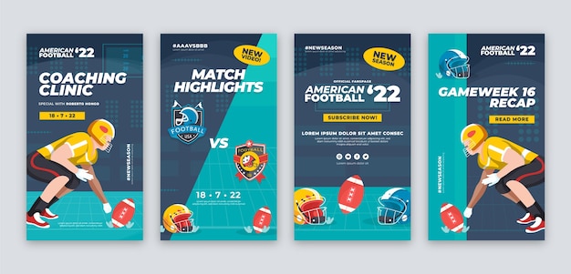 Storie di instagram di football americano sfumate