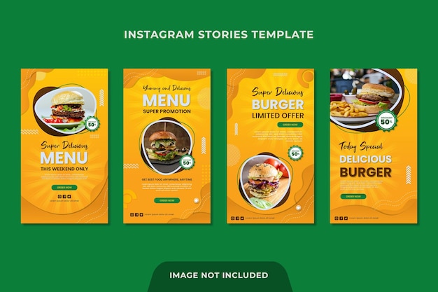 Storie di instagram di hamburger al formaggio