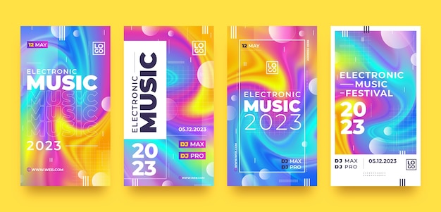 Storie di instagram di musica elettronica sfumata