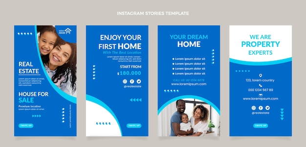 Storie di instagram immobiliari geometriche astratte piatte