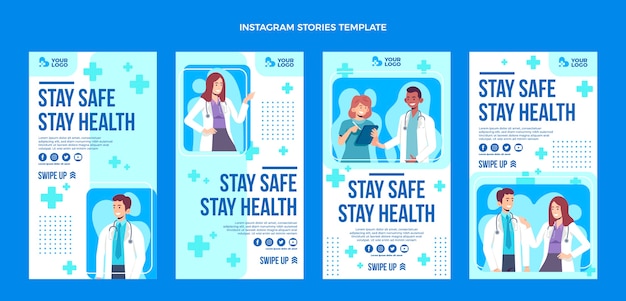 Storie di instagram mediche dal design piatto