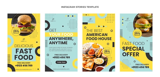 Storie di instagram piatti fast food