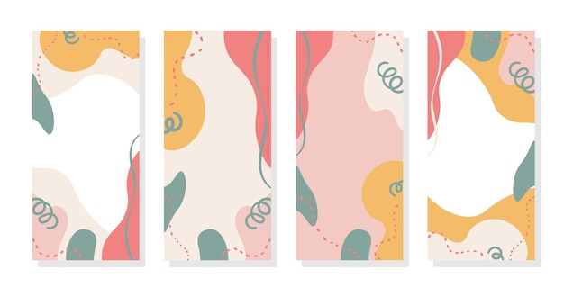 Storie sfondo Pop colorato Memphis Pastel Trendy vector