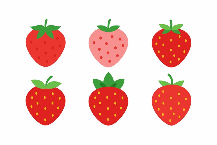 Strawberry Color Art Illustration Artistico dinamico Stile moderno colorato brillante