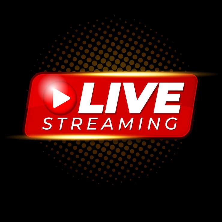 Vettore streaming live con pulsante di riproduzione