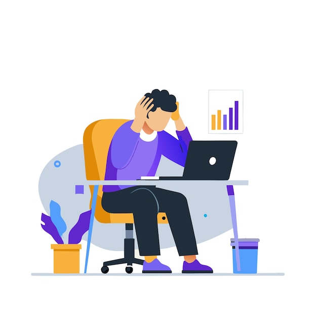 stress del lavoro esausto da sovraccarico di lavoro troppo