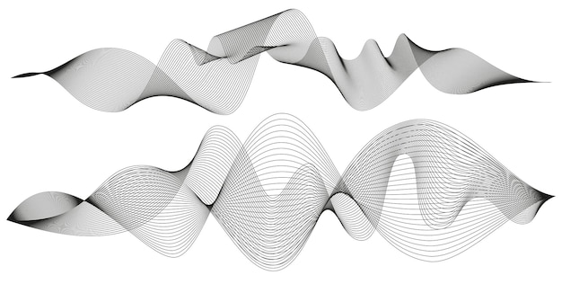 Strisce astratte ondulate. Elementi vettoriali di linea curva per il design musicale. Equalizzatore audio digitale.