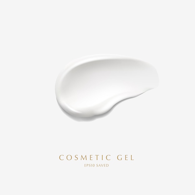 striscio di crema cosmetica, tocco isolato su sfondo bianco.
