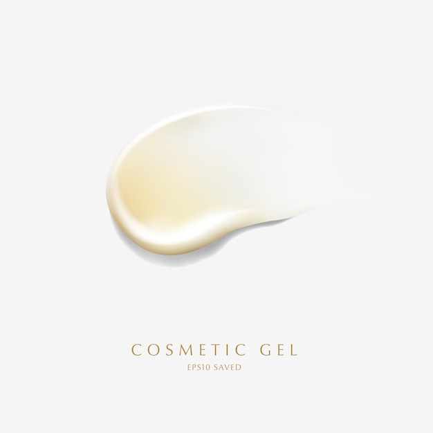 striscio di crema cosmetica, tocco isolato su sfondo bianco.
