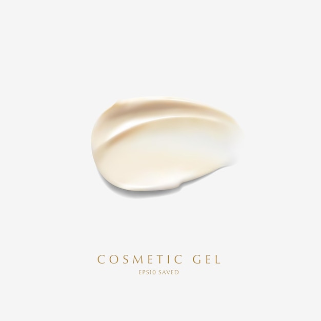 striscio di crema cosmetica, tocco isolato su sfondo bianco.