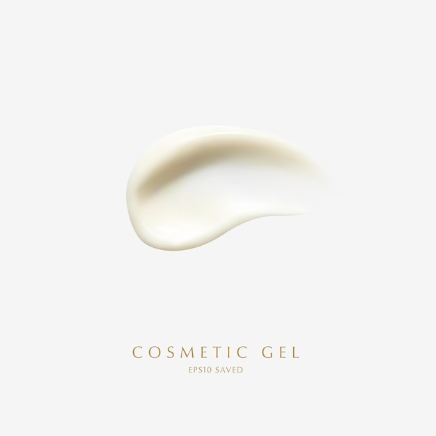 striscio di crema cosmetica, tocco isolato su sfondo bianco.