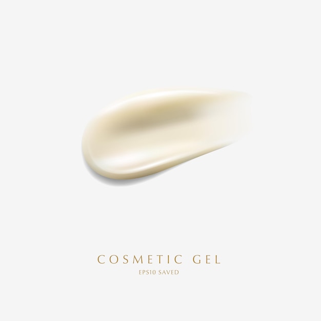 striscio di crema cosmetica, tocco isolato su sfondo bianco.